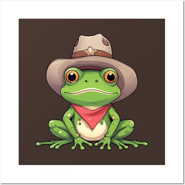 Cowboy Frog Wall Art by Rishirt